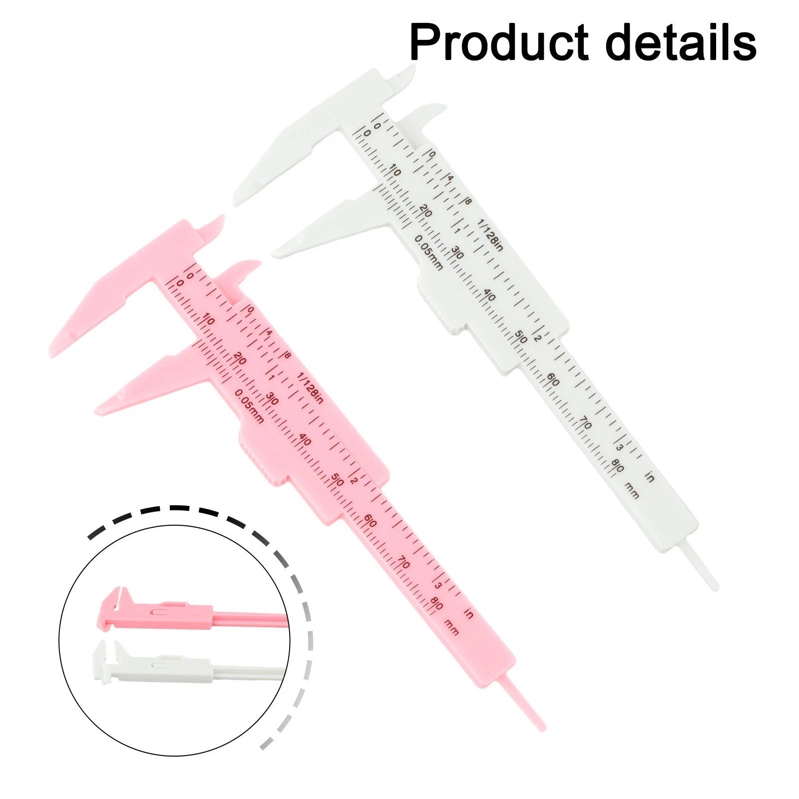 2X 80mm Plastic Sliding Caliper Gauge for Precision Measuring