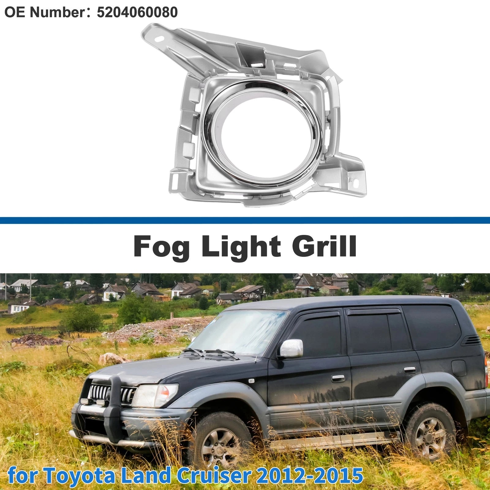 Front Left Fog Light Grill Replacement for Toyota Land Cruiser (2012–2015)