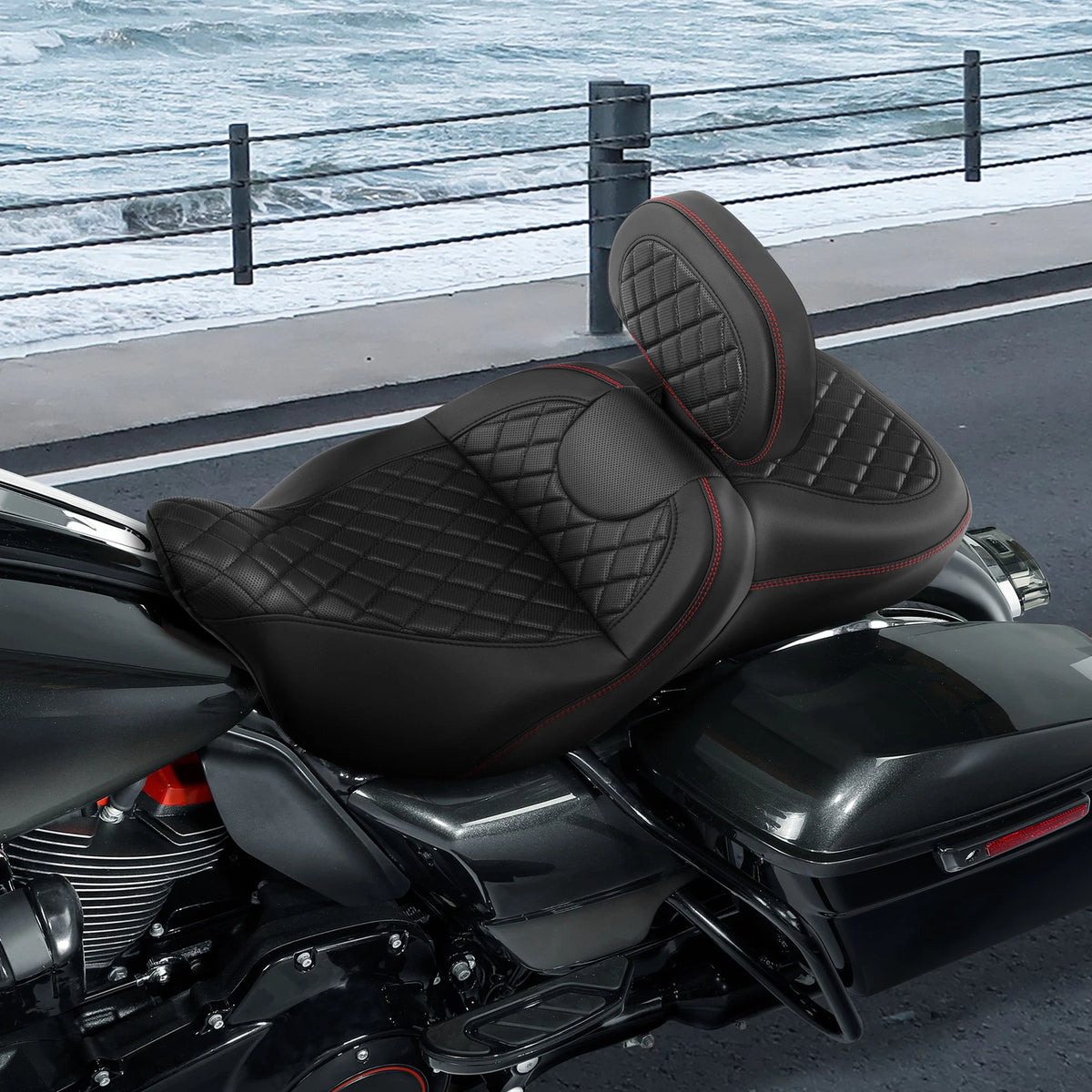 Driver Passenger Seat & Rider Backrest for Harley Touring Tri Glide (2009–2023)