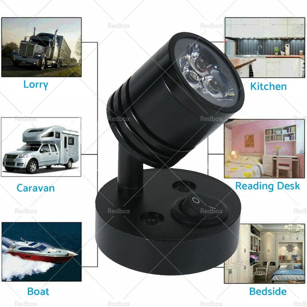 2 Pack LED Interior Spot Reading Light for Caravan Camper