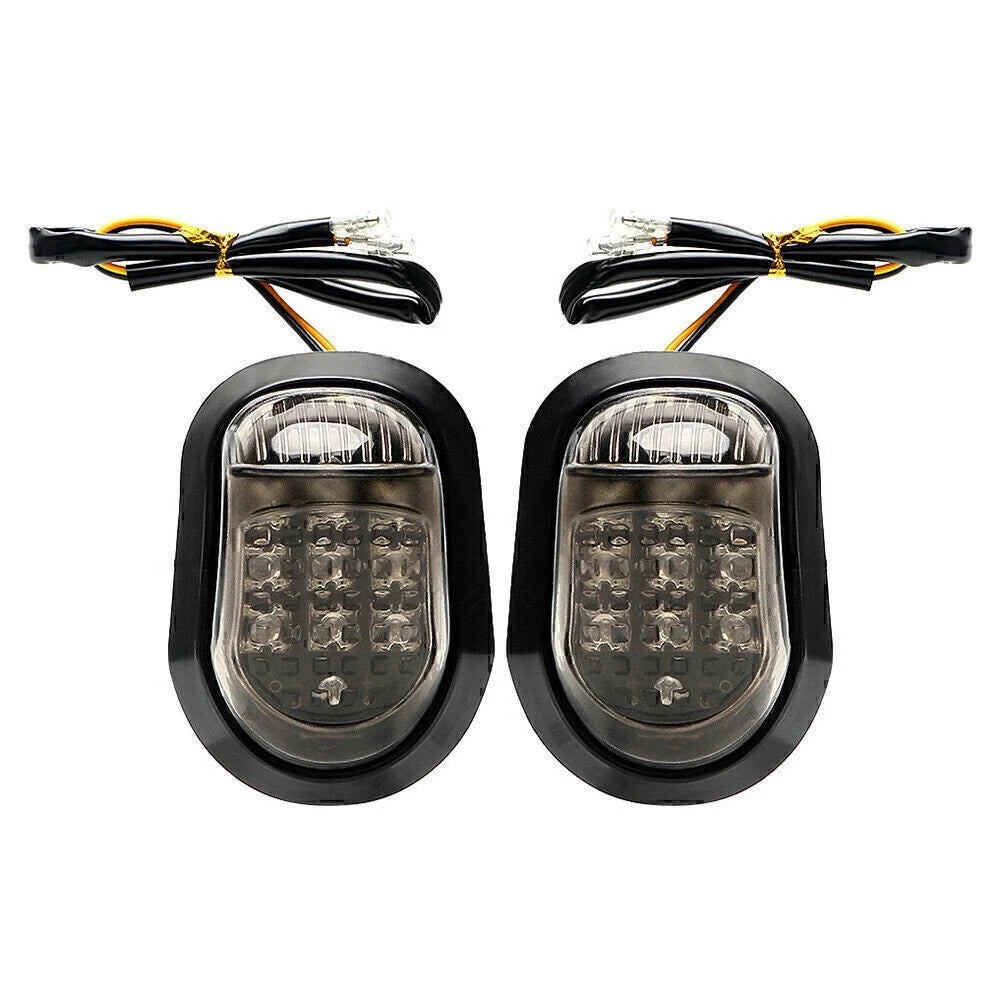2X Flush Mount Turn Signals Amber 9 LED for Universal