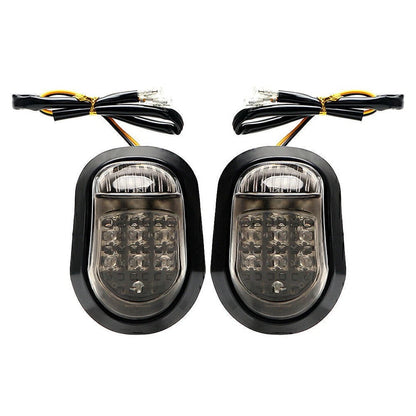 2X Flush Mount Turn Signals Amber 9 LED for Universal
