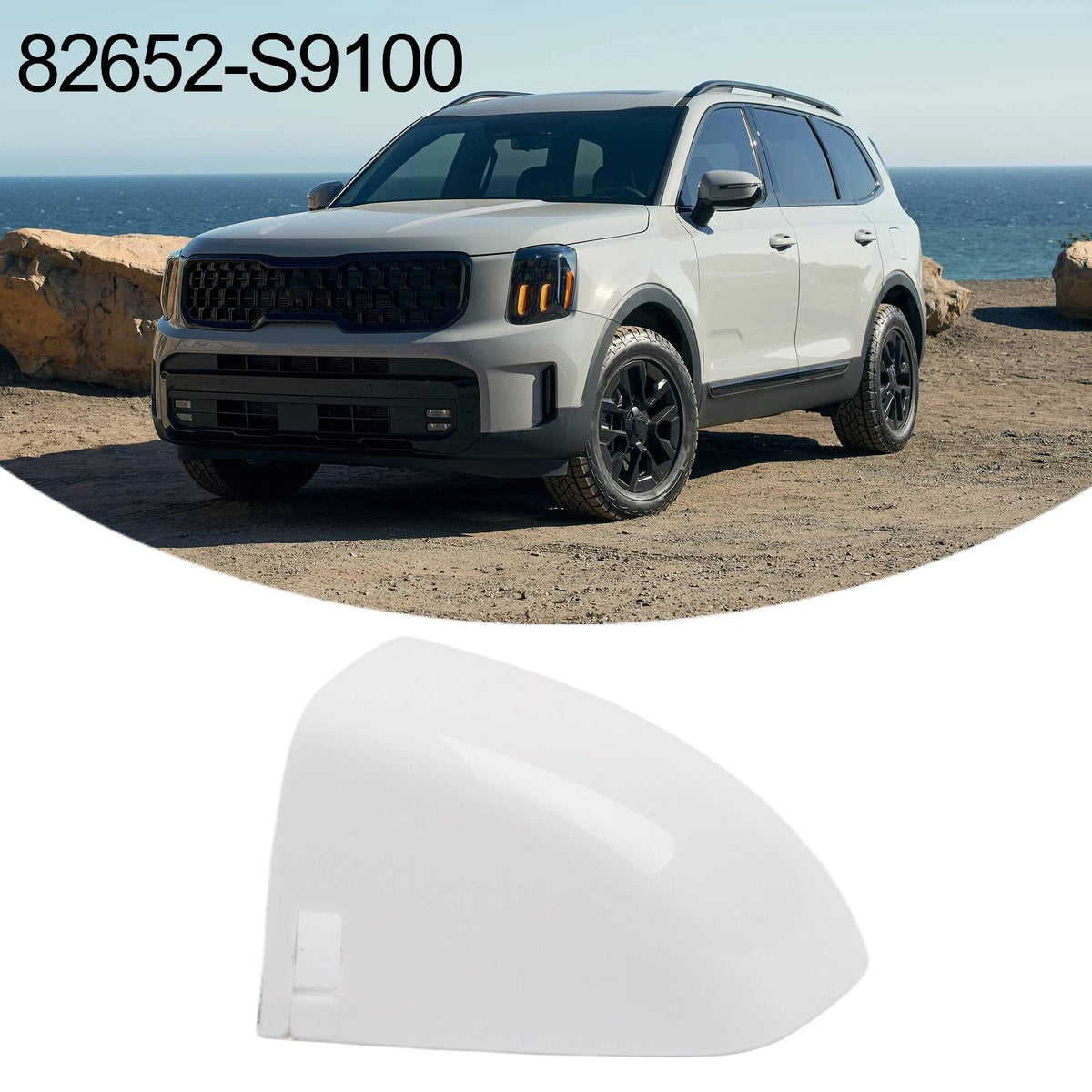 Front Door Handle Cover for Kia Telluride (2021–2024) LHD White