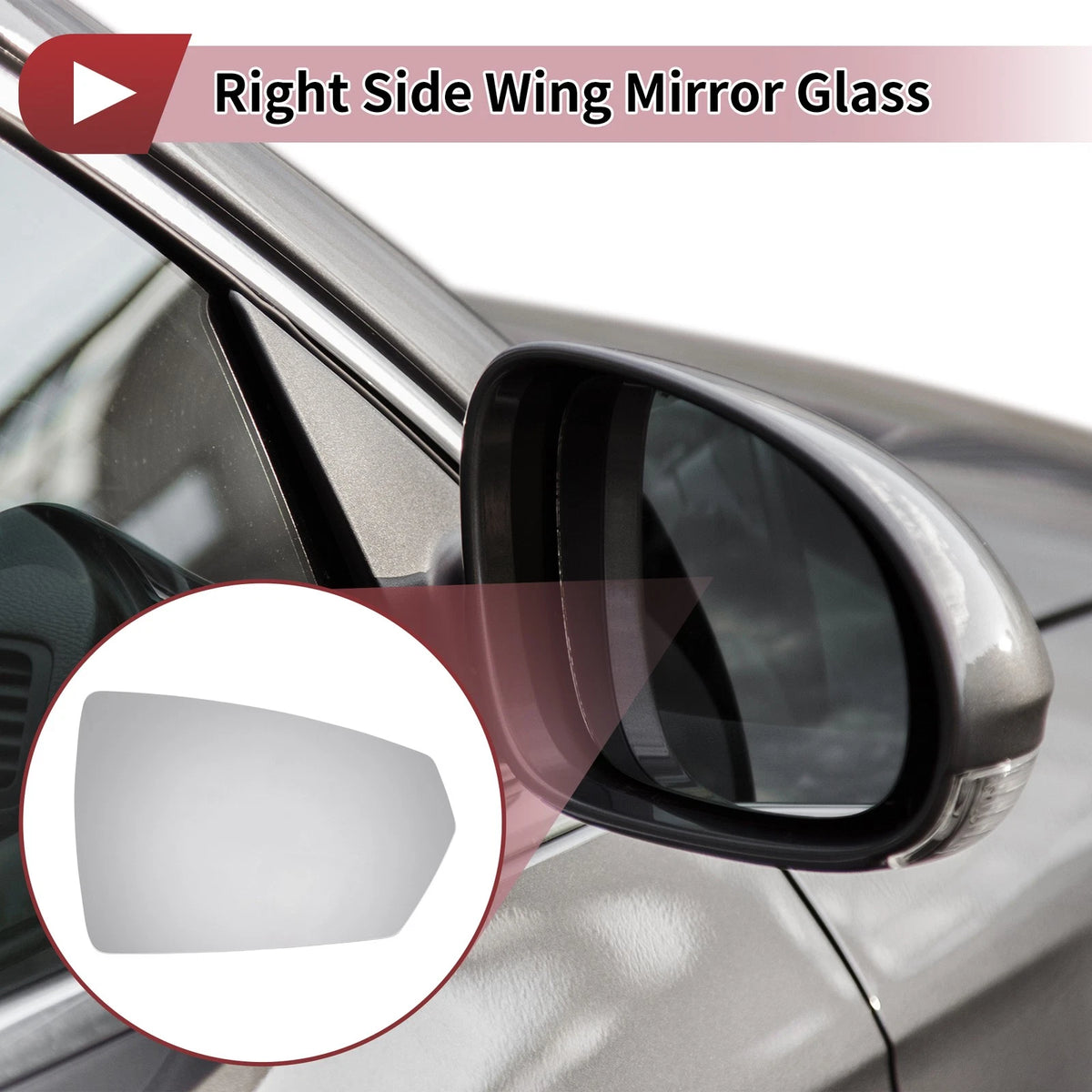 Wing Mirror Glass Right Side Replacement for Audi A1 (2018–2023)