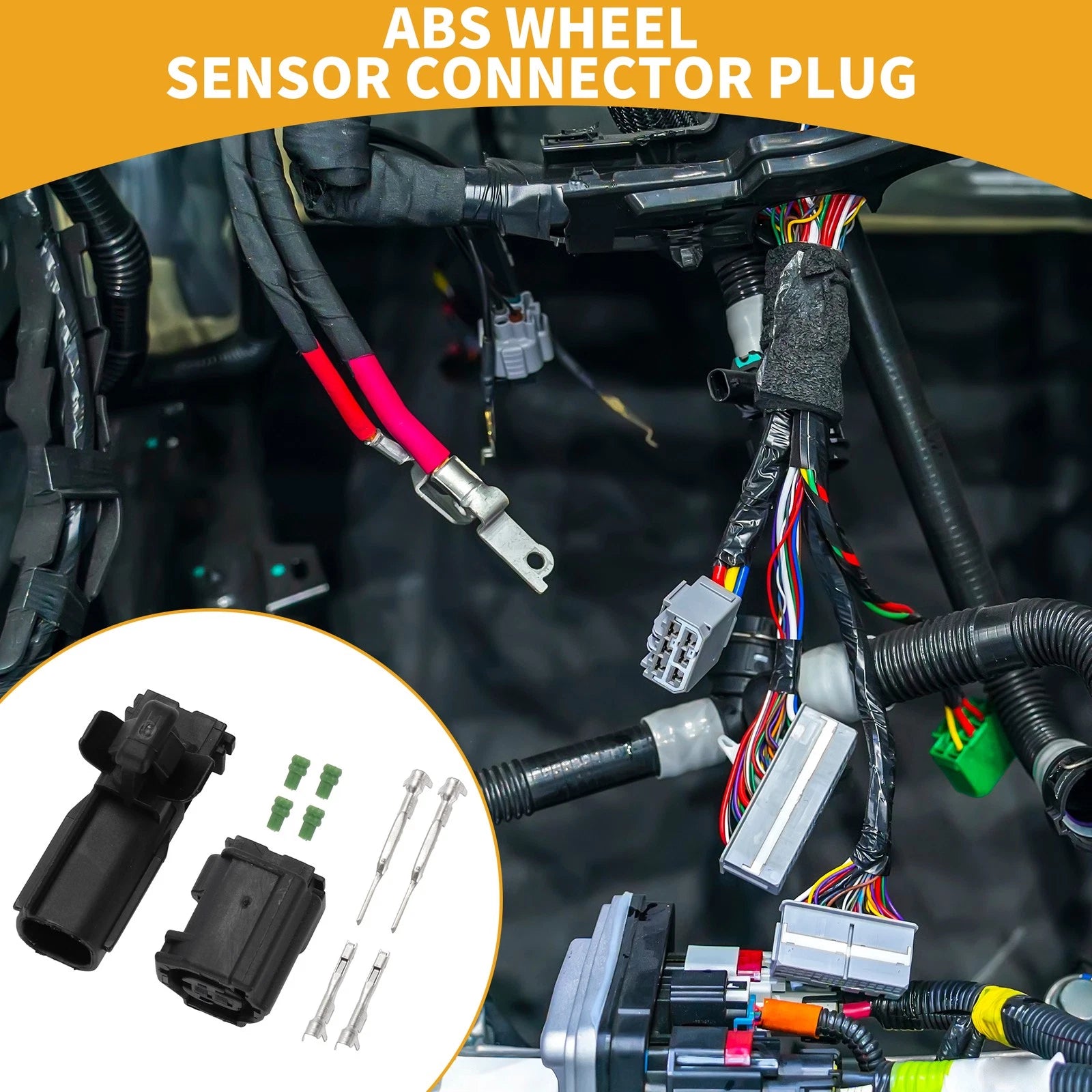 ABS Wheel Speed Sensor Connector Plug 2 Pin for Toyota Plastic (1 Set 2005–2015)
