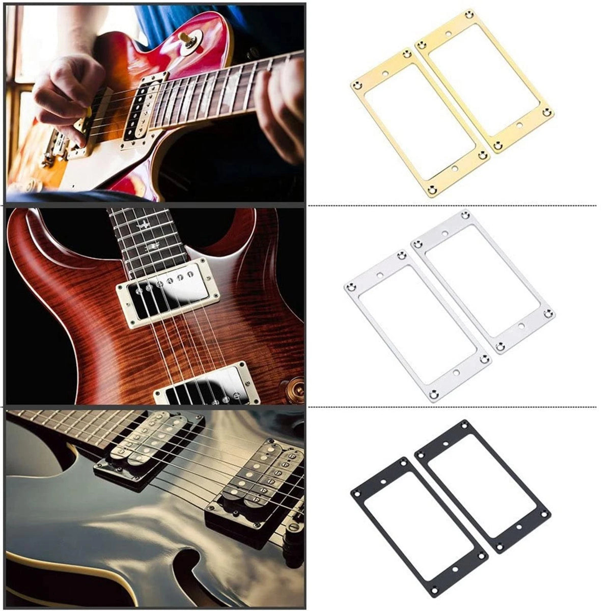 1 Pair Iron Pickup Mounting Ring for Les Paul LP (3 Colors)