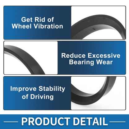Set of 4 Hub Centric Rings for Car (OD 64.1mm to ID 57.1mm) Black Polycarbonate