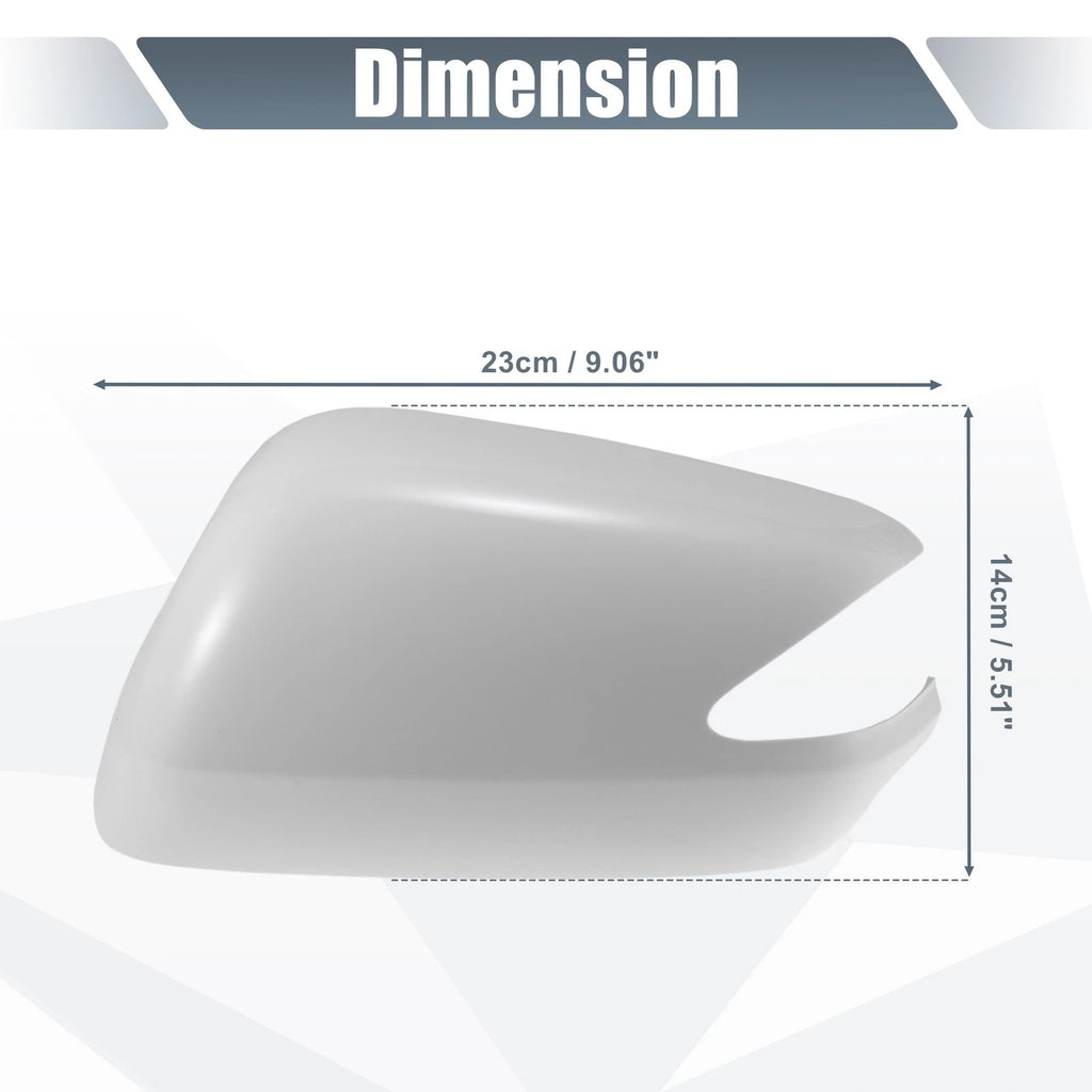 Left Side Car Mirror Cover Cap Replacement White for Honda Fit (2009–2013)