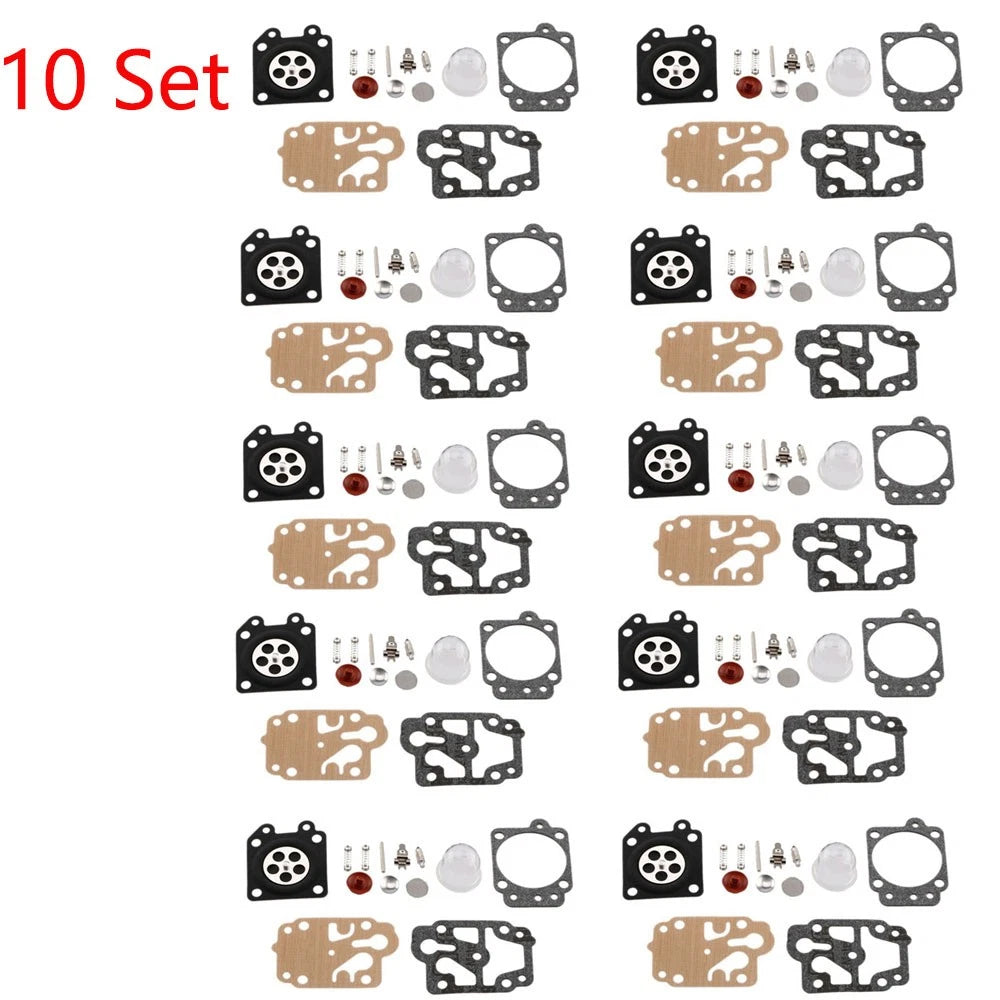 Set of 10 Carburetor Gasket Rebuild Kit for Walbro 43CC 52CC (N/A)