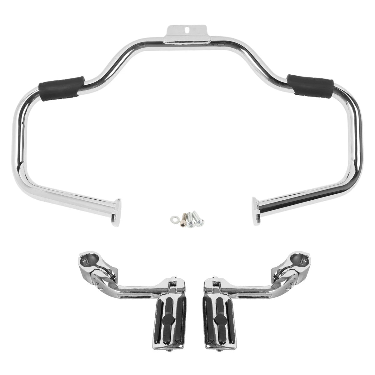 Mustache Engine Guard Highway Bar Footpegs for Harley Softail (2000–2017)