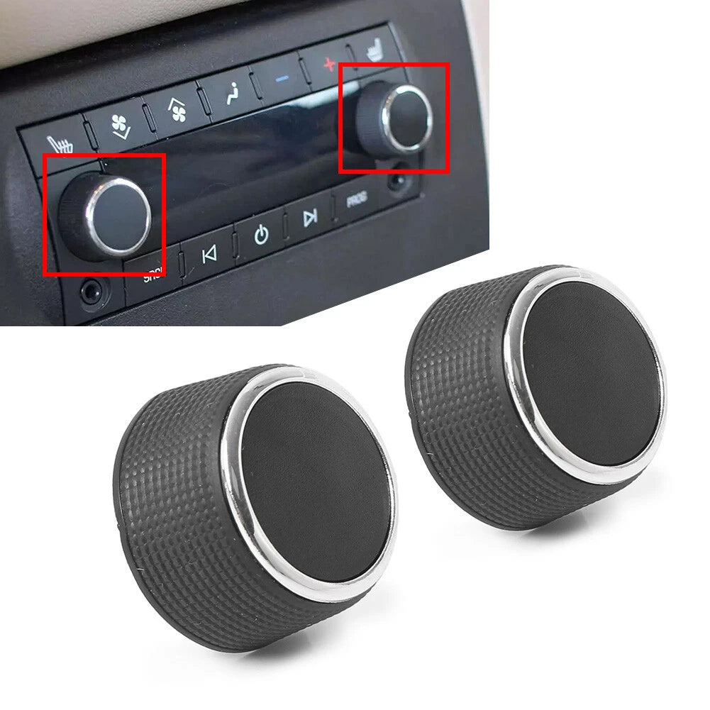 2X Rear Radio Volume Control Knob for Chevrolet GMC (2007–2013) Black