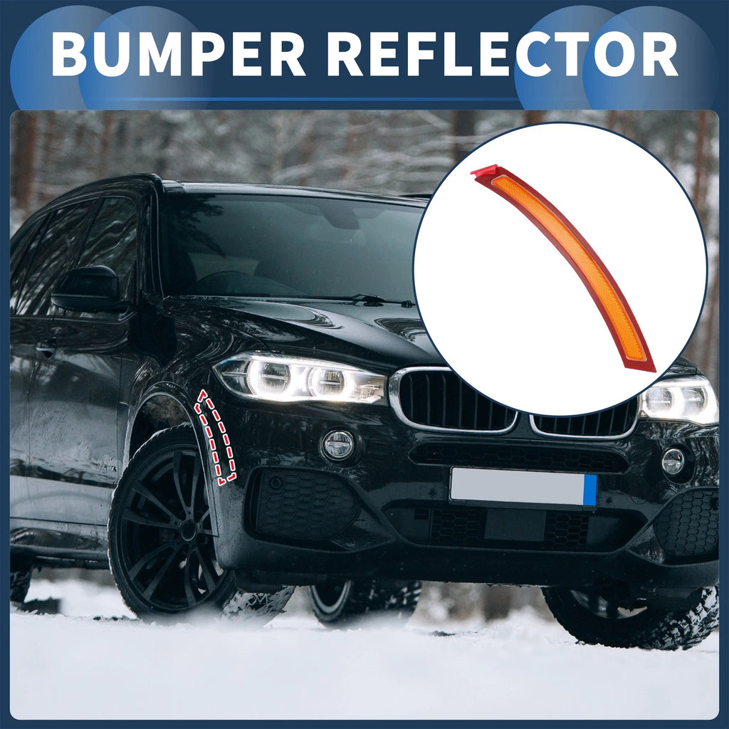Bumper Reflector Front Right Replacement for BMW X5 (2014–2018) Red Yellow