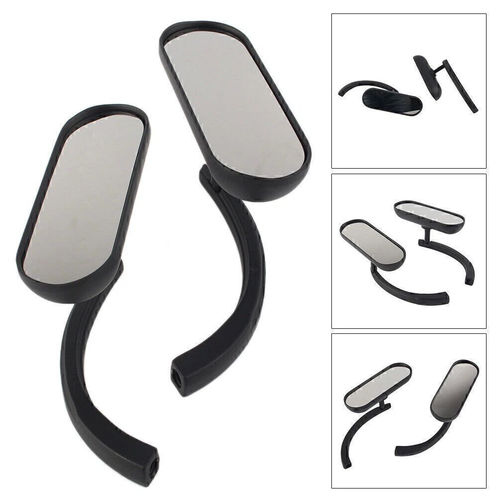 2X Rear View Side Mirrors for Harley Davidson (All Models) Black