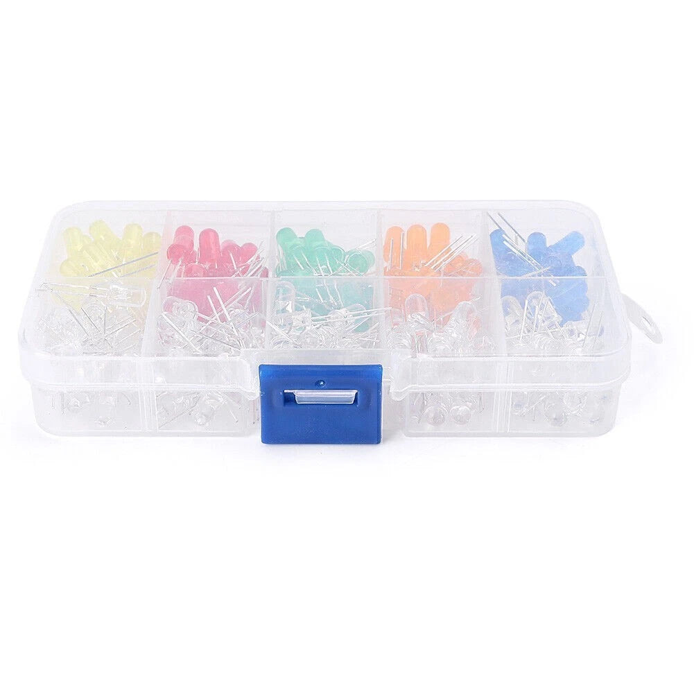 LED Round Light Assortment Kit (200pcs, 5mm, 5 Colors)