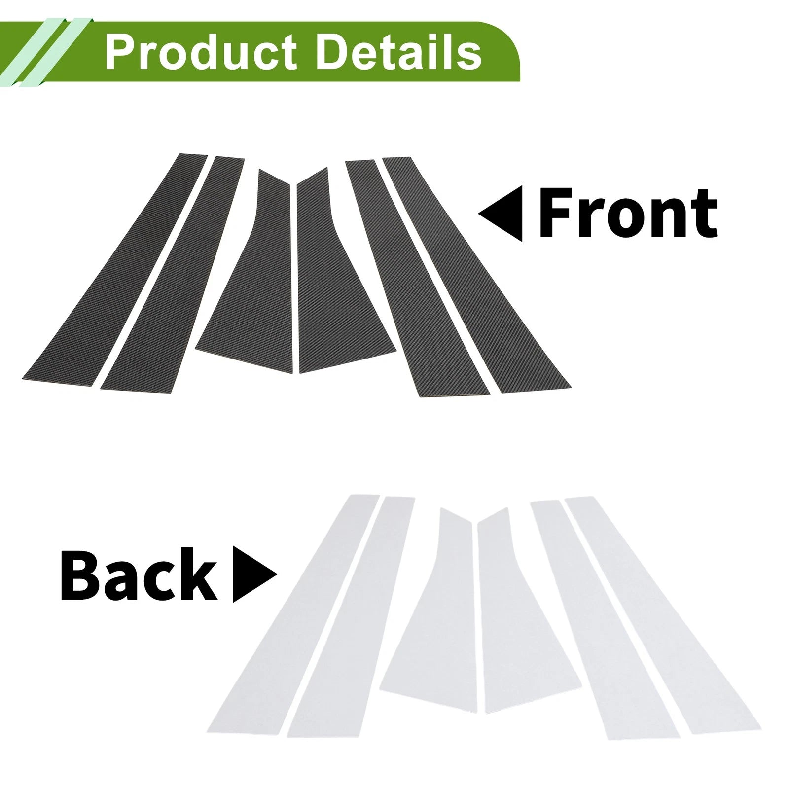 6 Pcs Door Pillar Window Trim Replacement for Chevy Impala (2006–2013)