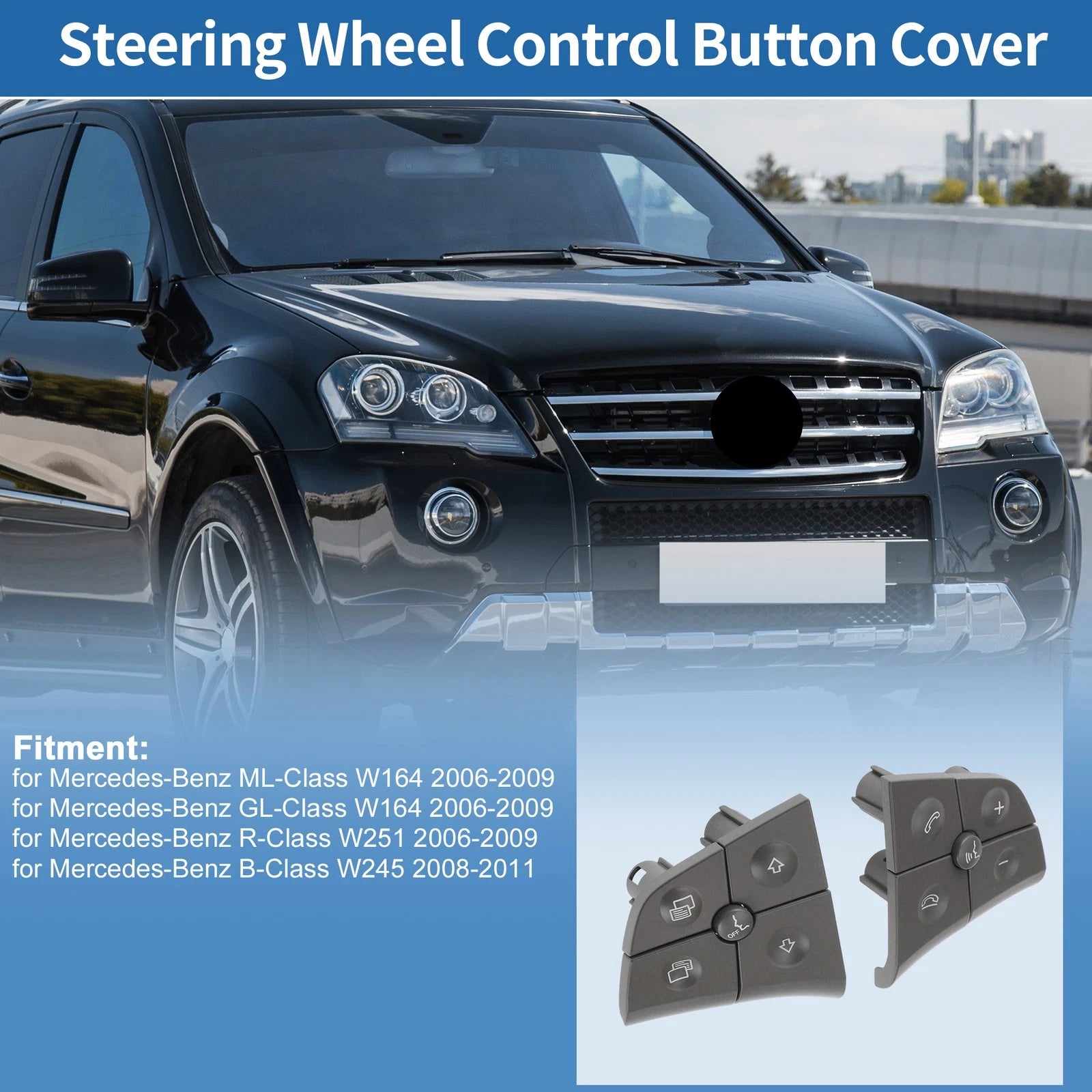 Steering Wheel Button Replacement for Mercedes-Benz No.16482079109116 Left Right (2012–2018)
