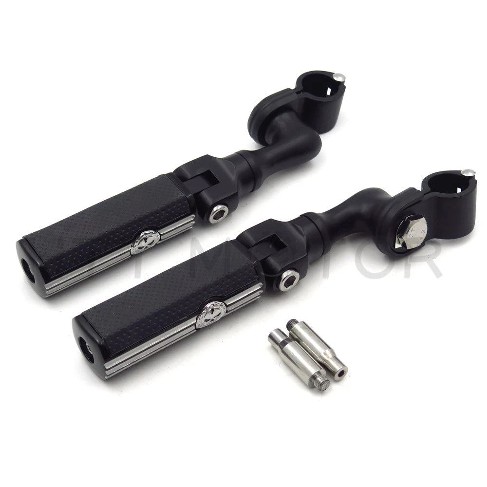 1" Footpeg Mounting Kit for Gear Skull (Chrome, Short Angled)