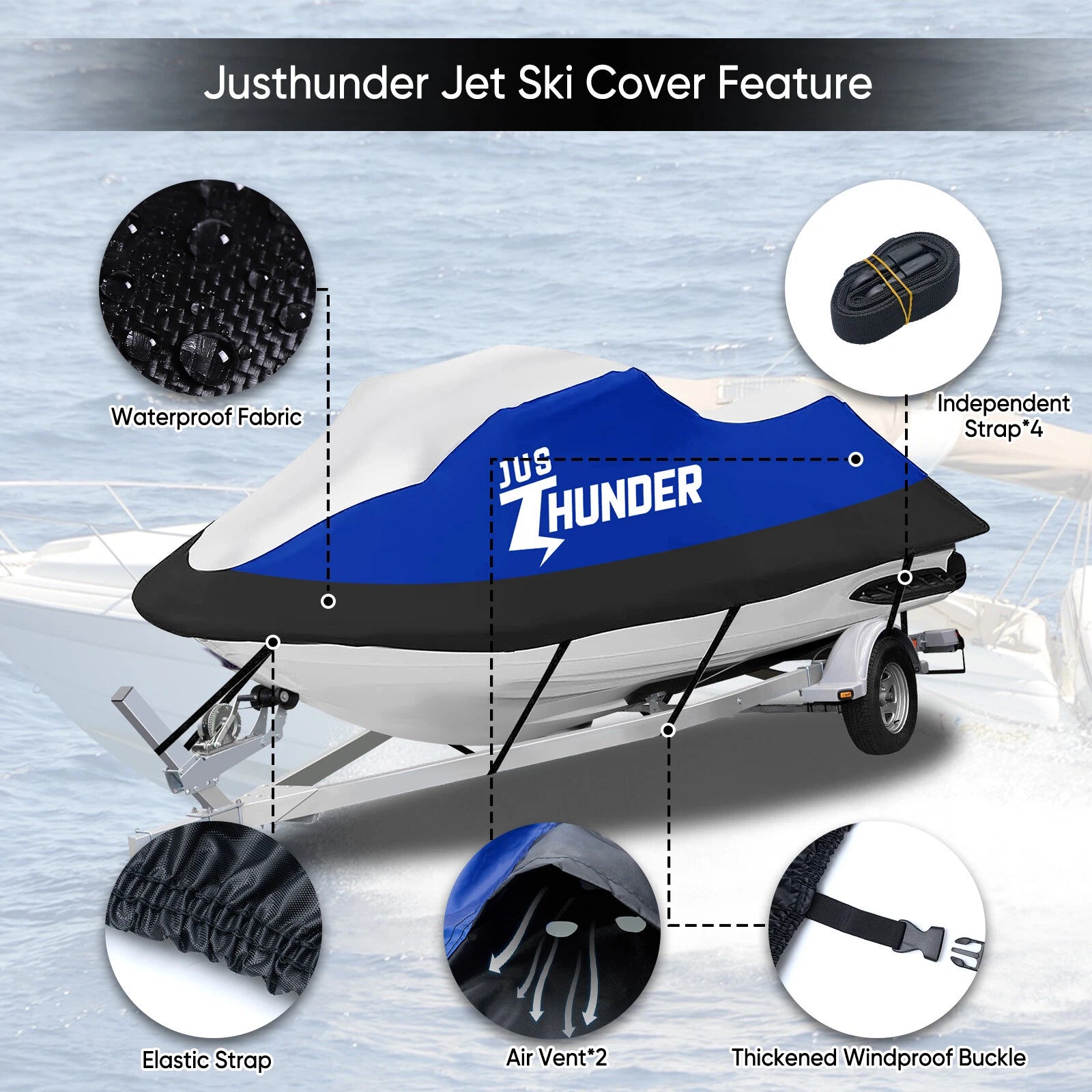 Heavy Duty Waterproof Jet Ski Cover for Yamaha VX GP1800 R (2017–2023)