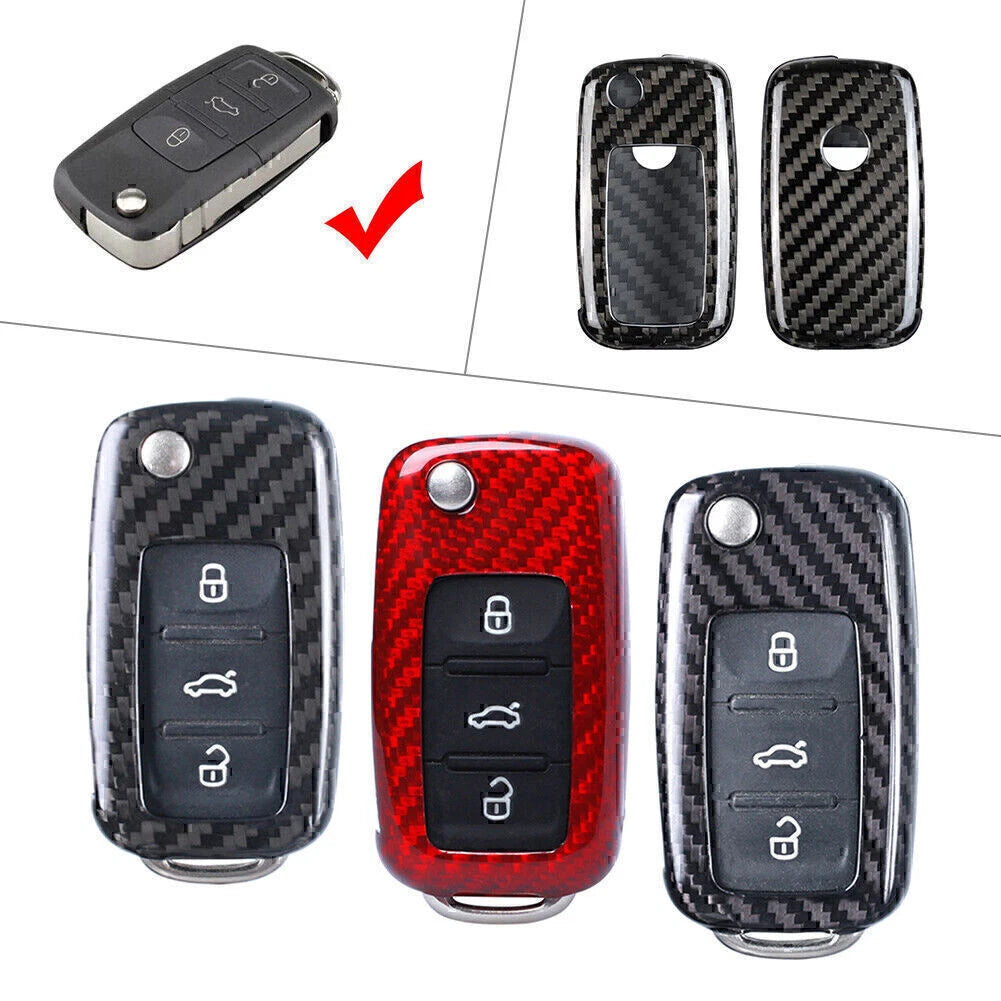Carbon Fiber Remote Key Shell Cover for VW Golf R32 Jetta Rabbit Polo (2006–2014)