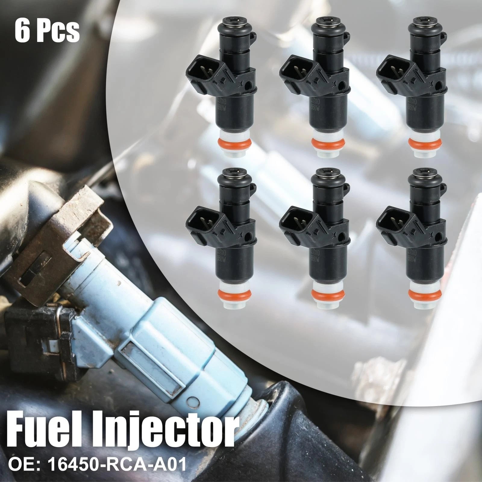 6pcs Fuel Injector Nozzle Replacement for Honda Odyssey 3.5L (2005–2017)