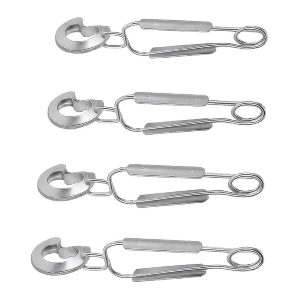 Set of 4 Stainless Steel Conch Serving Tongs for Escargot Kitchen Use