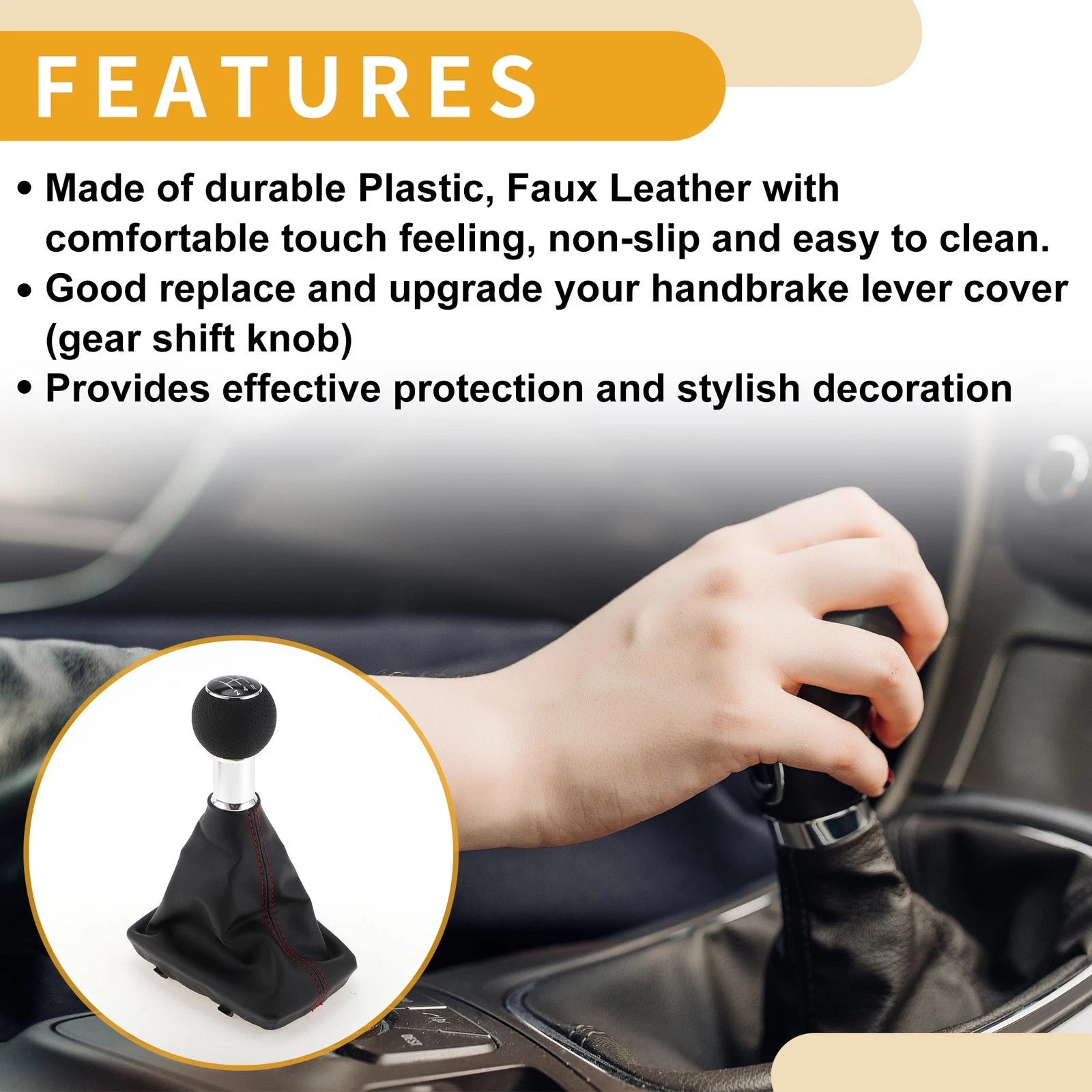 5 Speed Gear Shift Knob with Cover for Audi A4 (2000–2008)