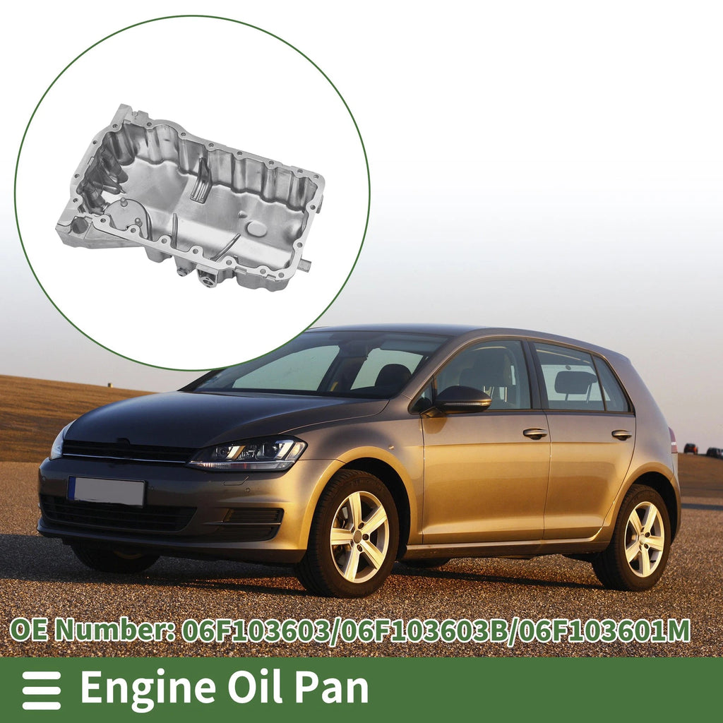 Engine Oil Pan Replacement for Volkswagen Polo 2014–2017 Aluminum Silver Tone