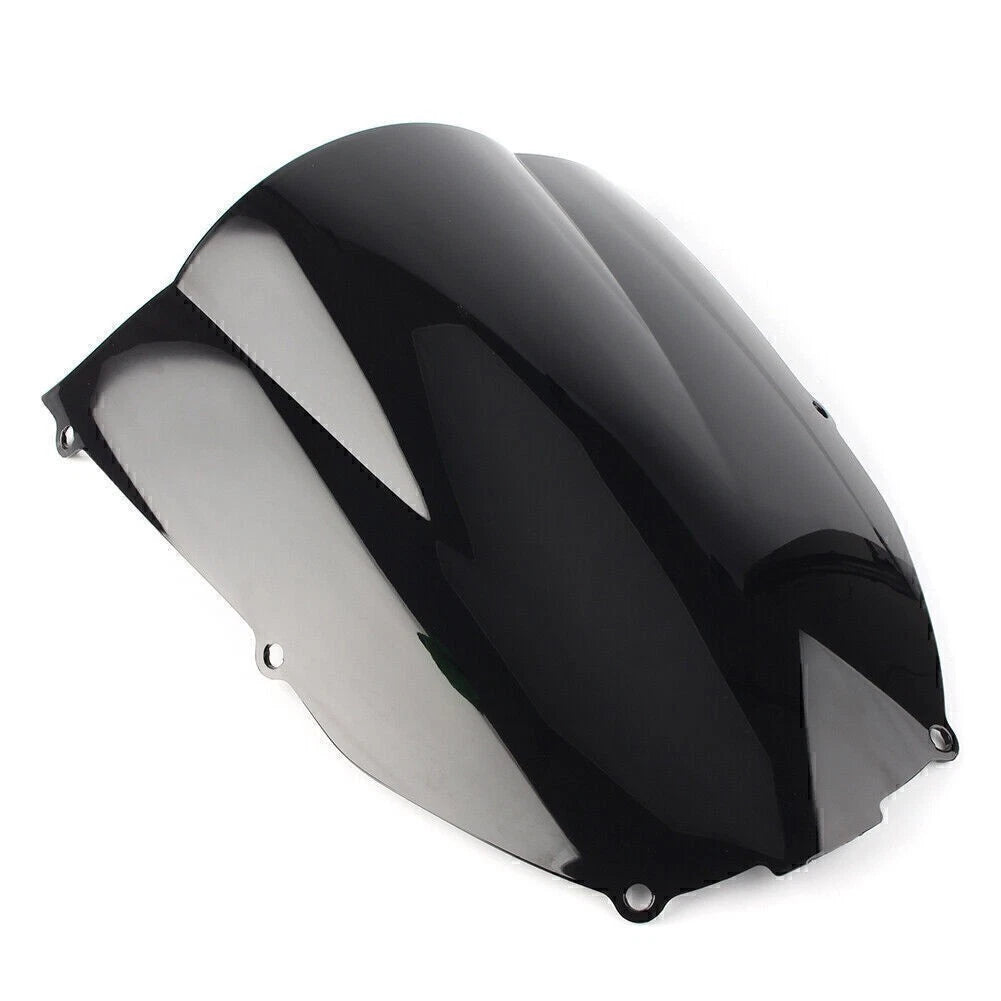 Front Windshield Double Bubble for Kawasaki Ninja ZX6R (2000–2002) Black