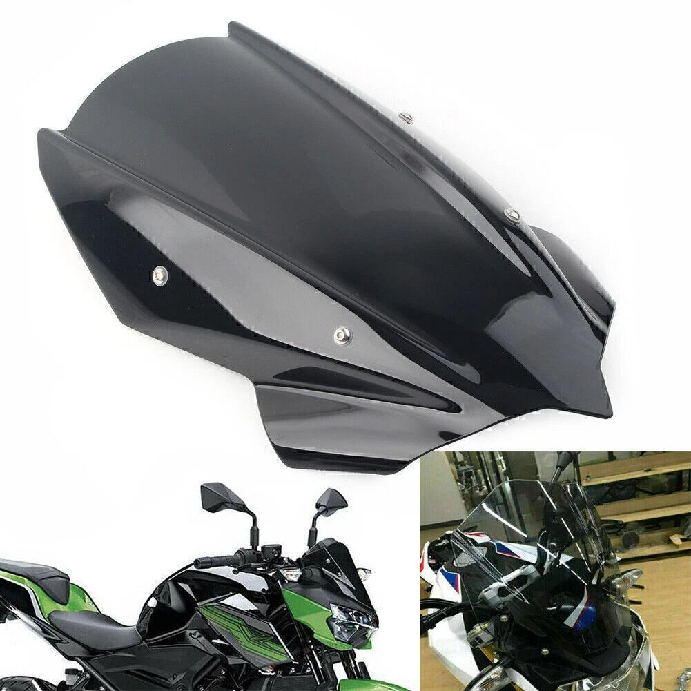 Windscreen for Kawasaki Z400 (2019–2021) w/Bracket, Black