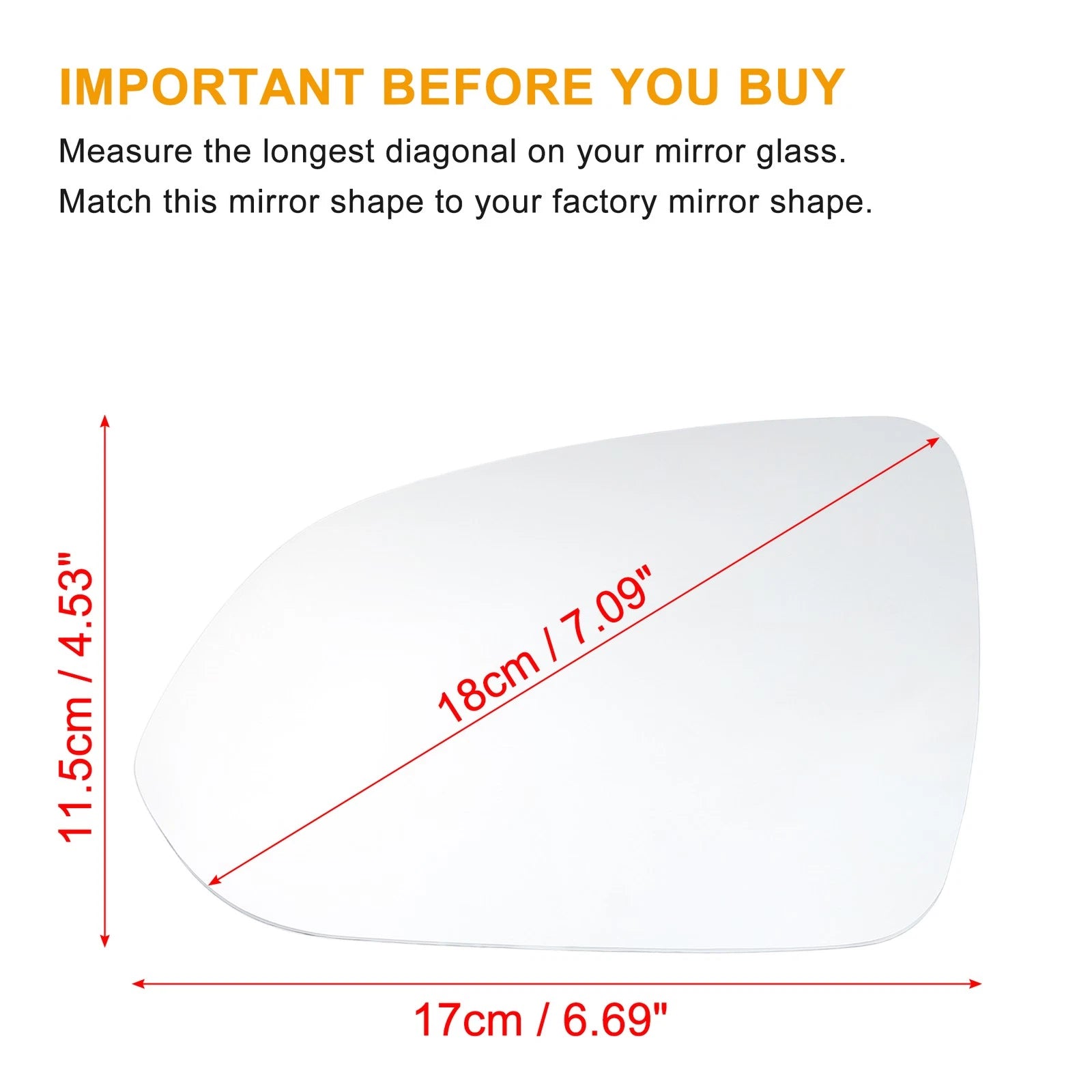 Mirror Glass Replacement for Kia Rio (2018–2022)