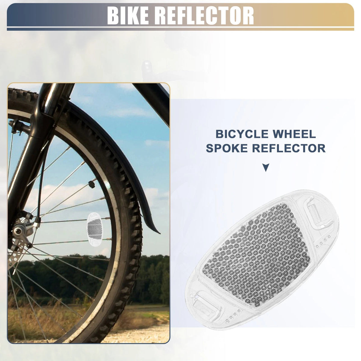 Bicycle Warning Reflector Pair for White ABS Bike (2.76x1.38x0.31)
