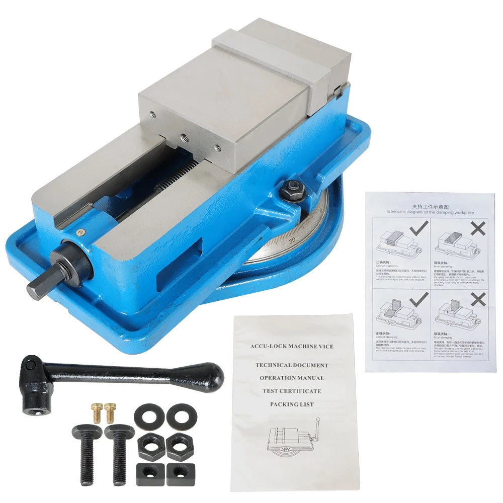 4-Inch Lockdown CNC Milling Machine Vise with Base