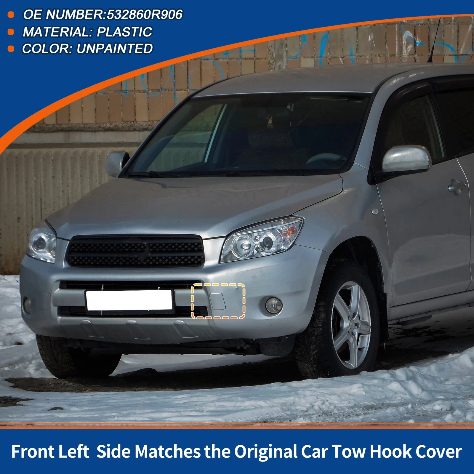 Front Tow Hook Cover Replacement for Toyota RAV4 (2009–2011)