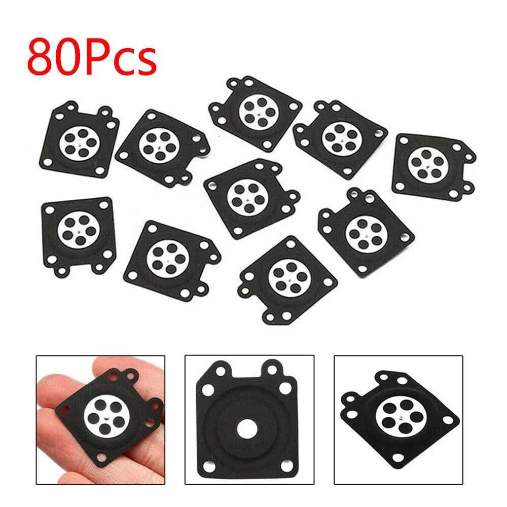 80Pcs Carburetor Diaphragm Gasket for Walbro (95-526, 95-526-9, 95-526-9-8)