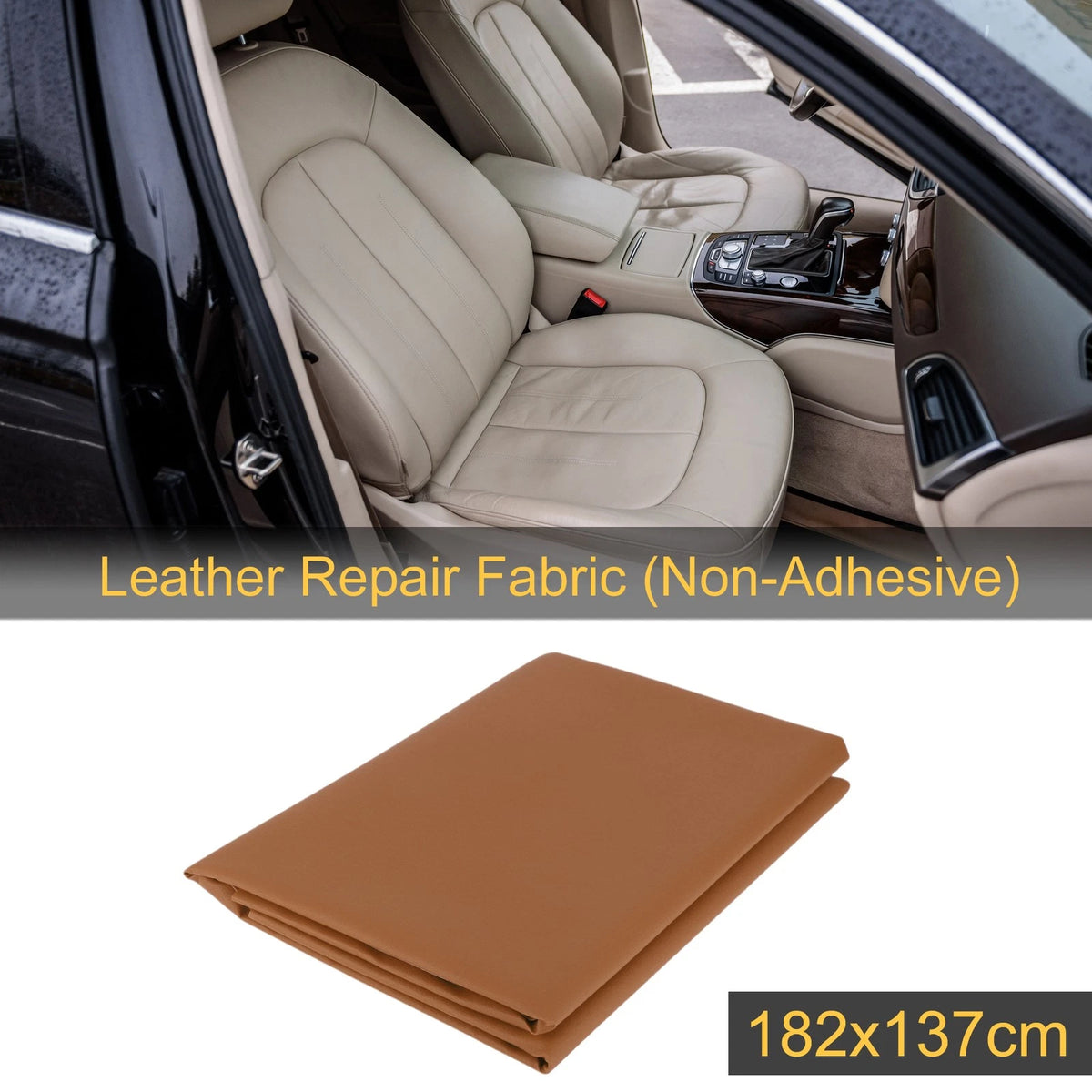 Leather Repair Patch for Car Seat Sofa Trim (72" x 54", Brown)