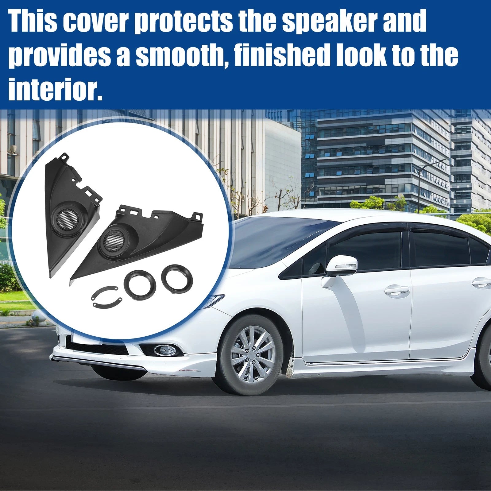 Door Tweeter Speaker Panel Cover Trim Pair for Honda Civic (2016–2019)