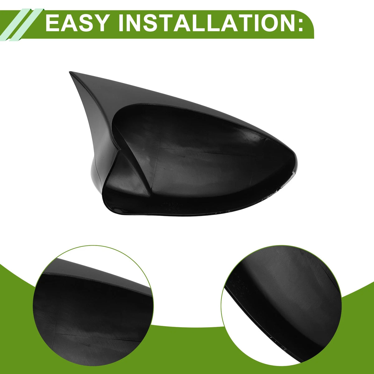 1 Pair Side Mirror Cover Caps for Fiat Punto (2005–2018) Gloss Black