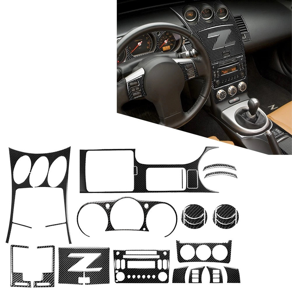 27 Pcs Interior Decoration Frame Cover for Nissan 350Z (2003–2009) Carbon