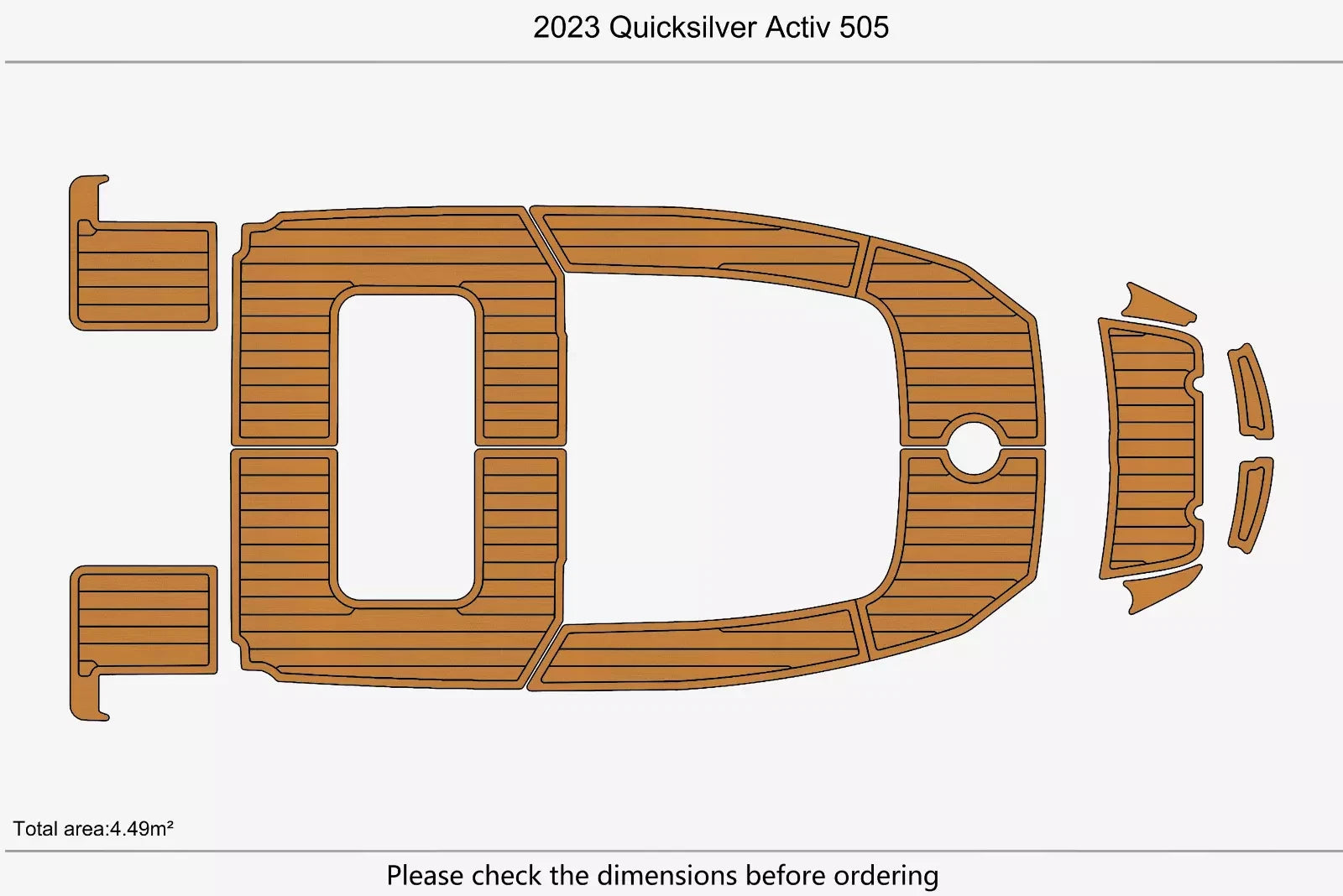 EVA Foam Teak Deck Flooring Cockpit Pads for Quicksilver Activ 505 (2023)