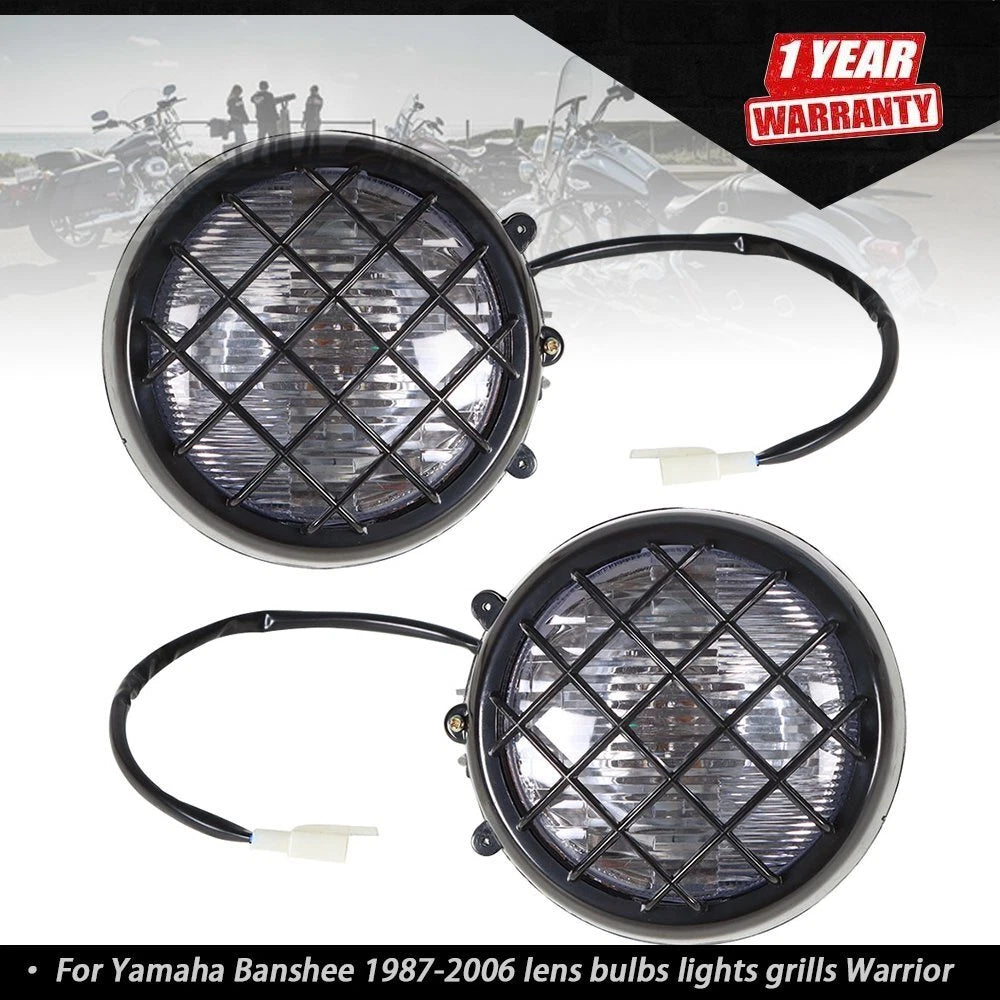 2X Headlight Lens Bulbs for Yamaha Banshee Warrior 350 (1987–2006)