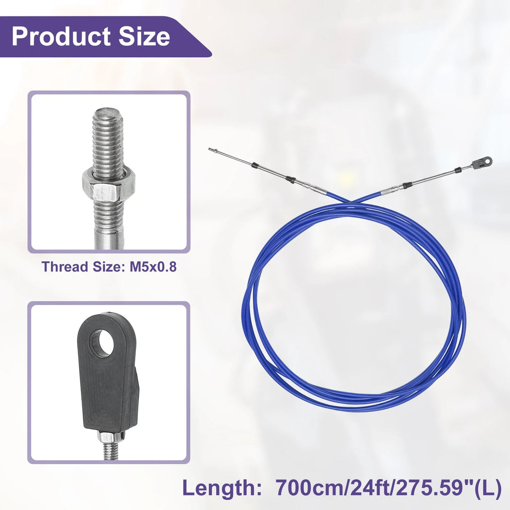 2 Pcs Throttle Control Cable 700cm for Yamaha Boat (Fits )