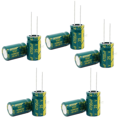 10pcs Low ESR Radial Electrolytic Capacitor 1uF to 22000uF (6.3V–450V)