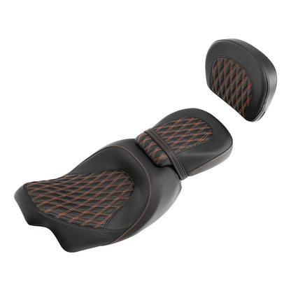 Rider Passenger Seats & Backrest Pad for Harley Touring Road Glide (2009–2023)