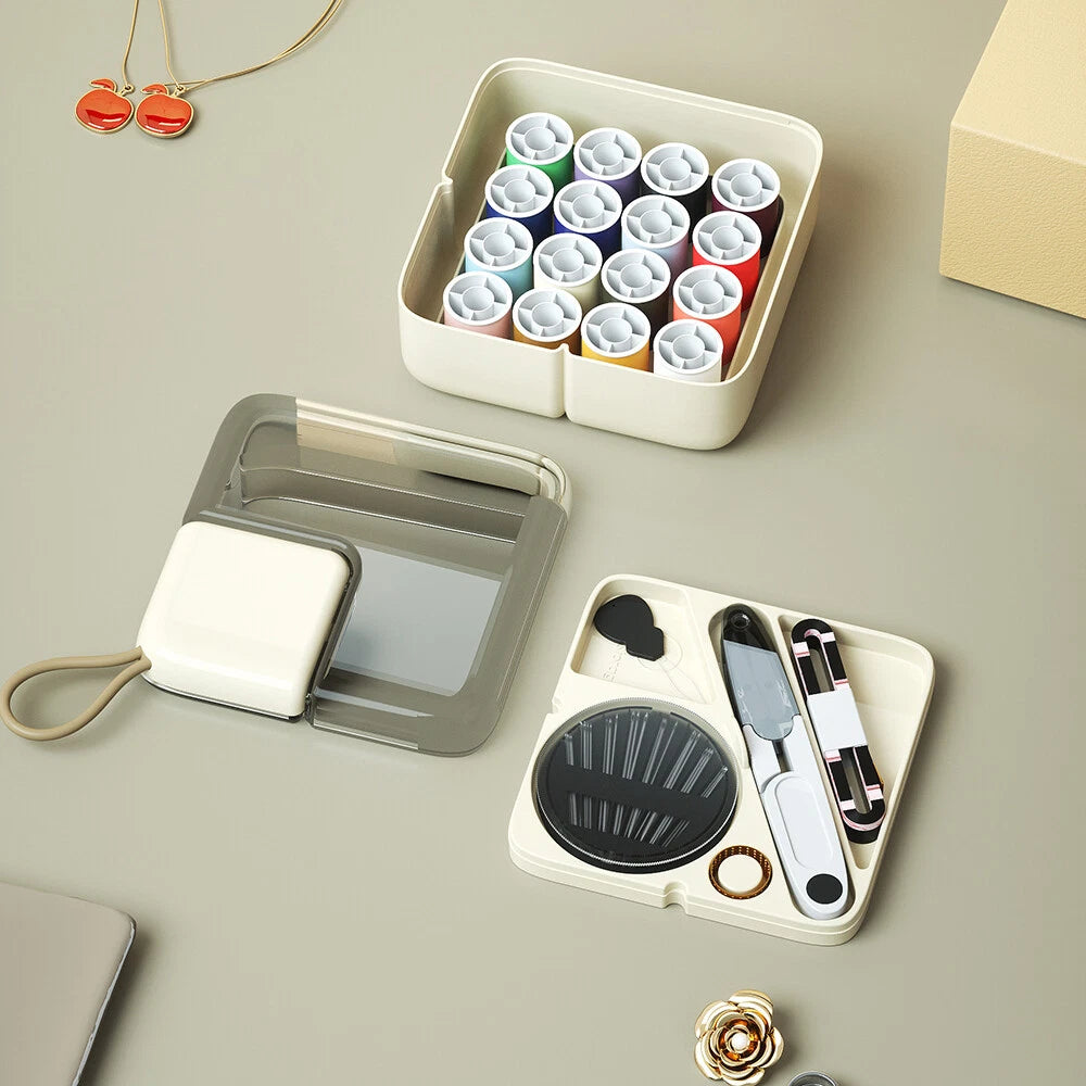 Sewing Kit with Scissors, Needles, Thimble, Thread, Tape Measure