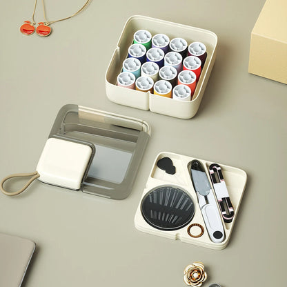 Sewing Kit with Scissors, Needles, Thimble, Thread, Tape Measure