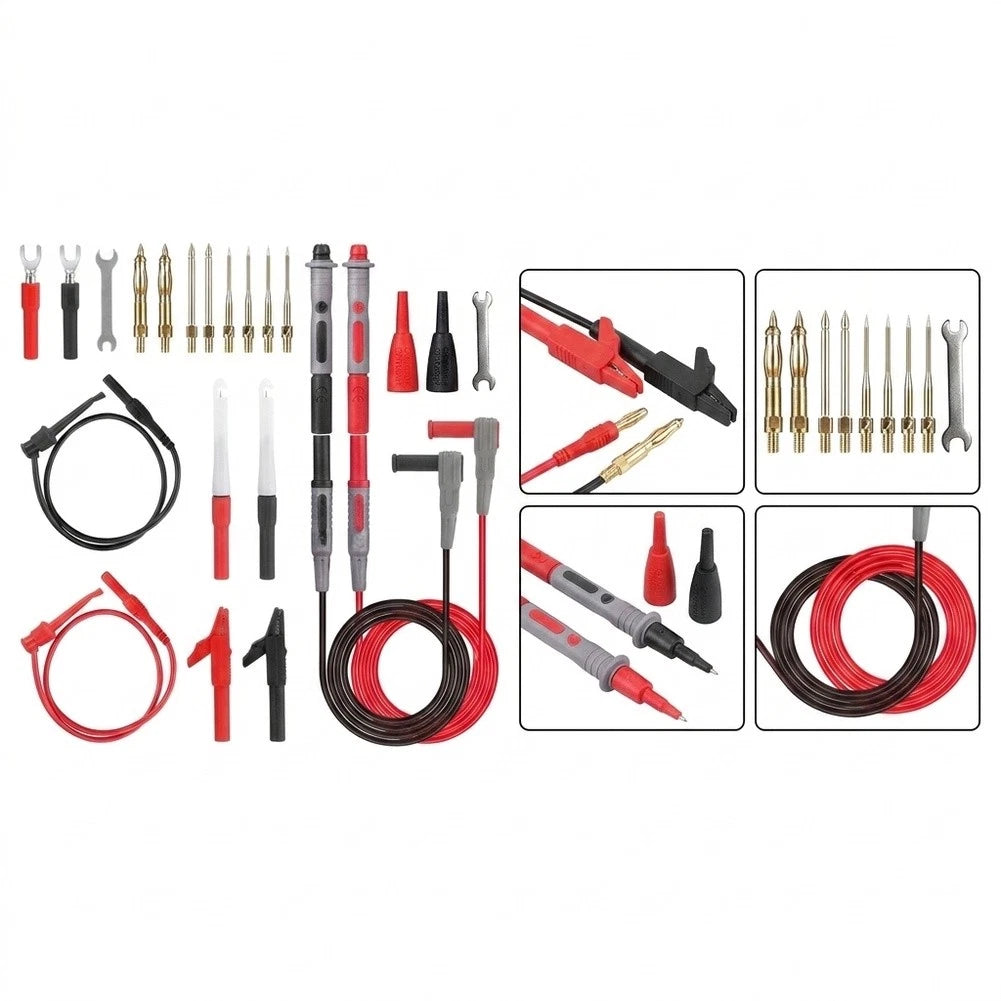 Multimeter Test Cable Kit for Safe Auto Testing (Interchangeable Probe Tips)