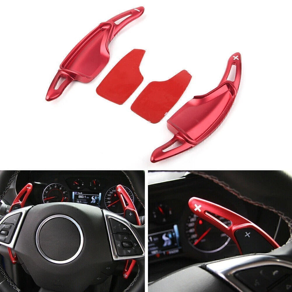 Steering Wheel Shift Paddle Shifter Extension for Chevrolet Camaro (2016–2018) Red