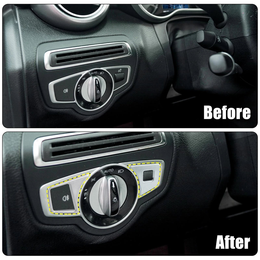 Headlight Switch Button Trim Cover for Mercedes Benz B C Class (2014–2018)