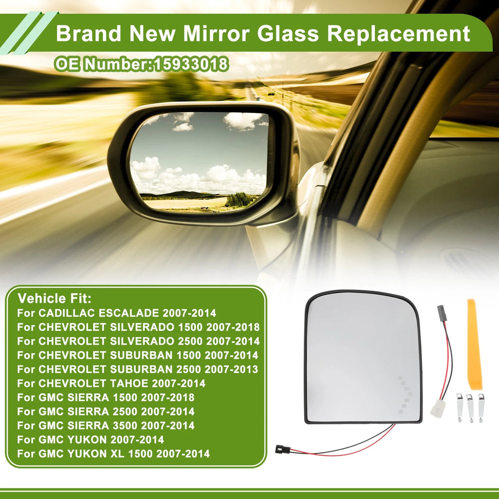 Mirror Glass Replacement for Cadillac Escalade Convex 2007–2014