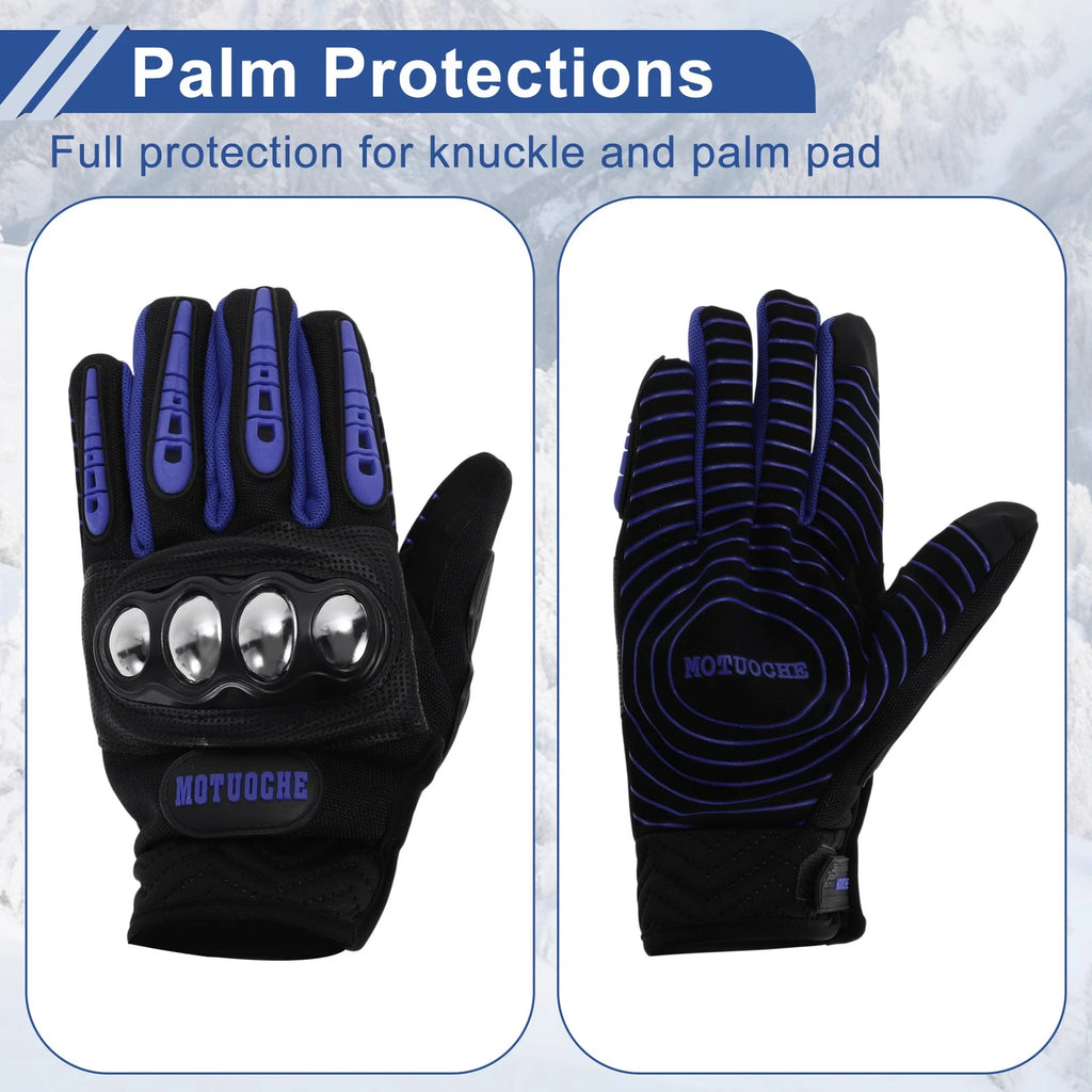 Men's Steel Shell Cycling Gloves for Mountain Biking Blue (One Size)